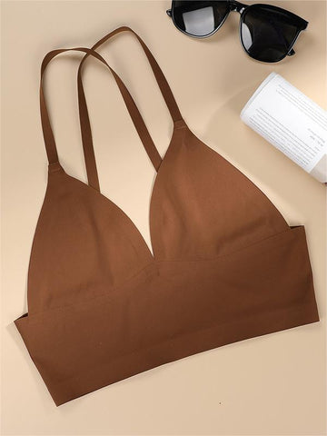 Bralette sin aros ni costuras con espalda cruzada