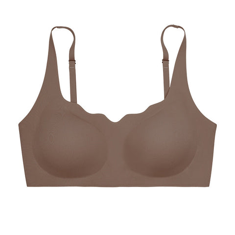 Seamless Push-up Wireless Bra Brown