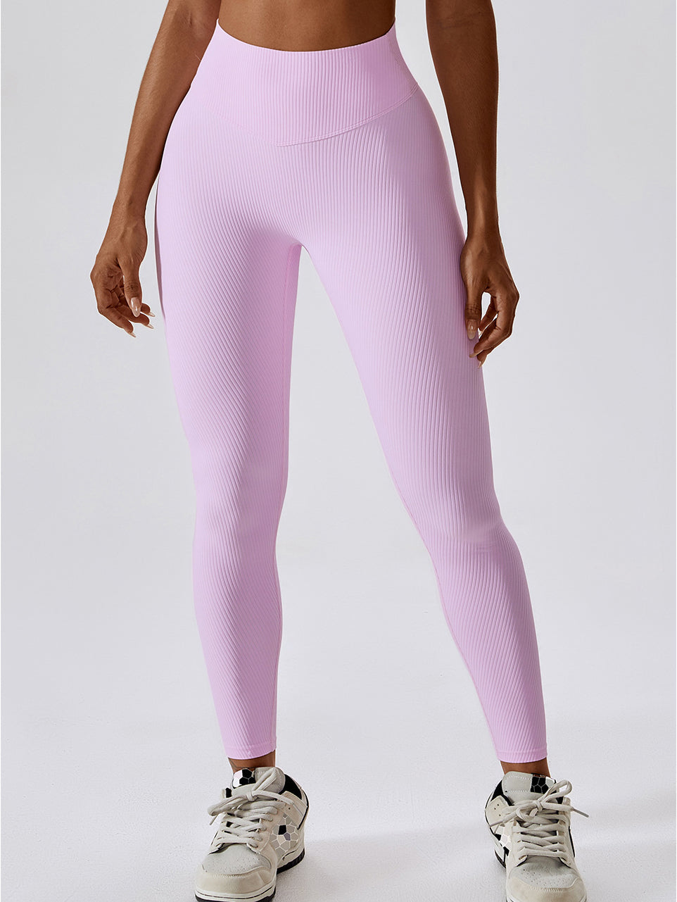 Gerippte Scrunch-Yoga-Leggings 