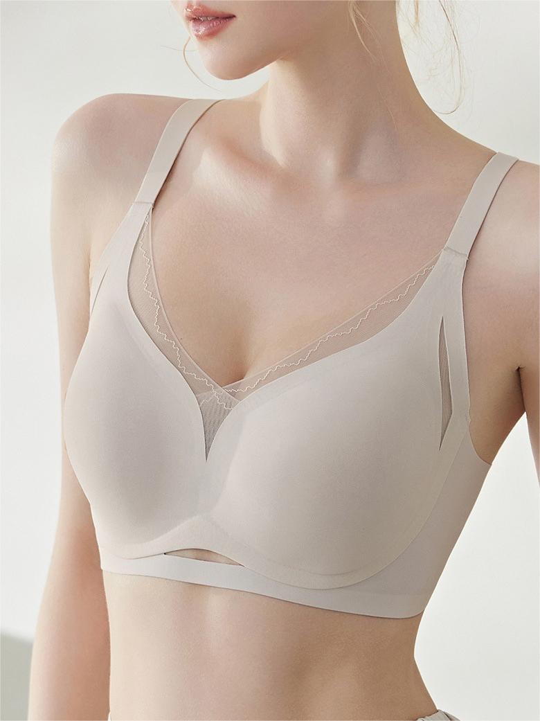 Cutout Mesh CrossOver Side-smoothing Wireless Bra