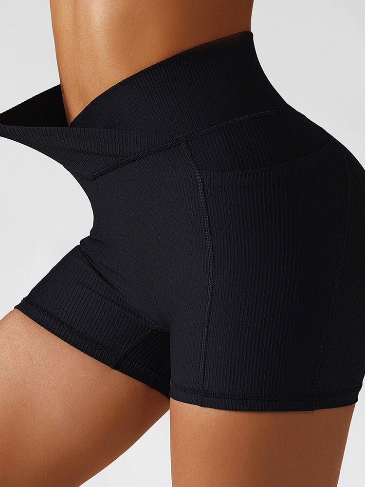 Live In – Gerippte Crossover-Bikershorts mit Tasche