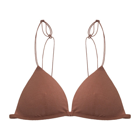 Bralette para mujer con copa triangular y hebilla delantera sin aros