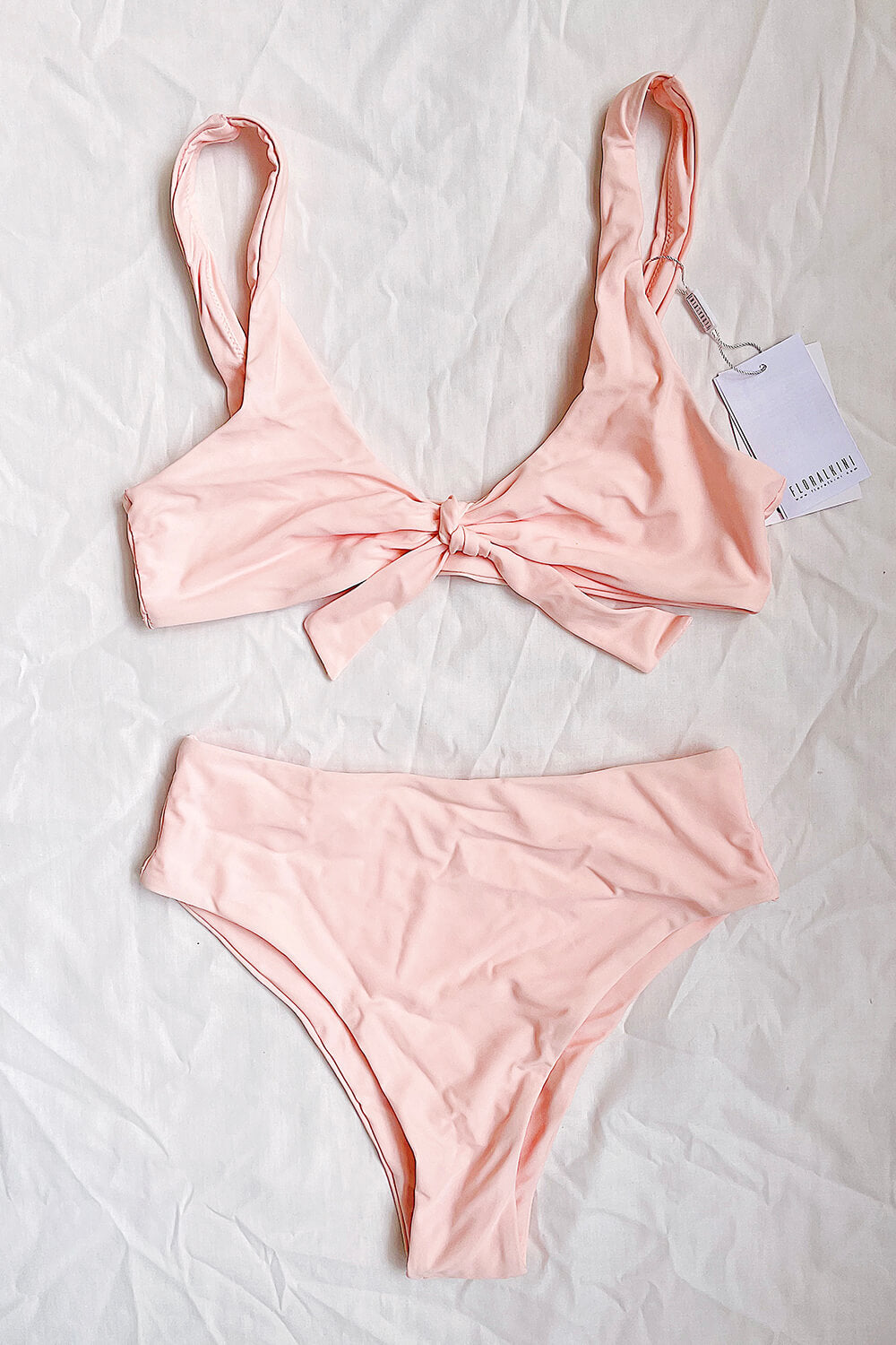 Pink High Waist Bikini Bottoms