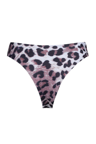 Bikinihose mit hohem Schnitt und Leopardenmuster