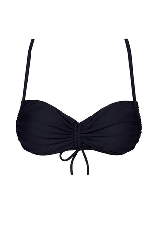 Top de bikini bandeau ajustable negro