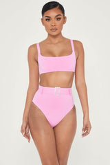 Hot Pink Scoop Bikini Top