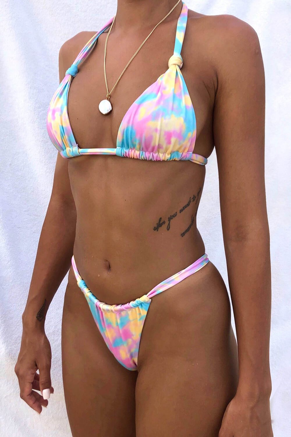 Rainbow Tie Dye Brazilian Bikini Bottom