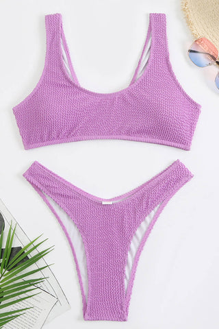 Braguita de bikini de pierna alta color lila