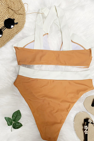 Sand Crossing Color Blocked Bikini Top