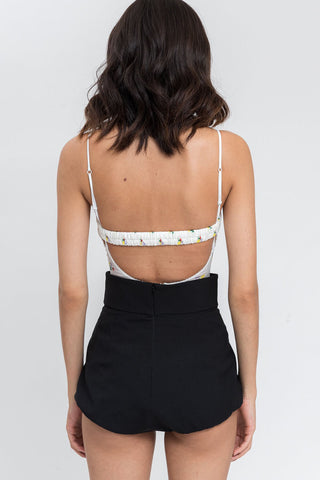 Floral-Print Ruffled Trim Ruched Underwire One Piece Swimsuit With Crystal Embroidered Detailing