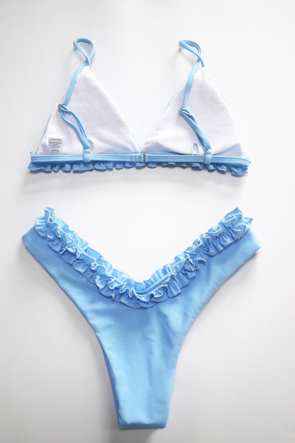 Triangle Ruffled High-Cut Bikini Set – Kroyy