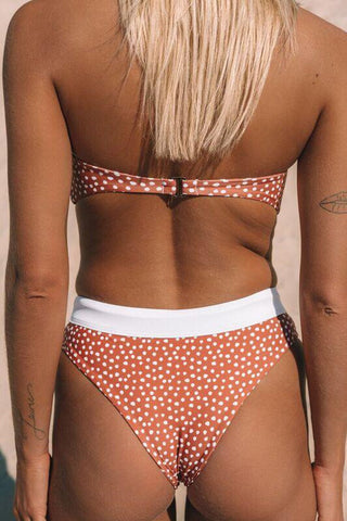 Rotes High Tide Bikinihöschen mit Punkten