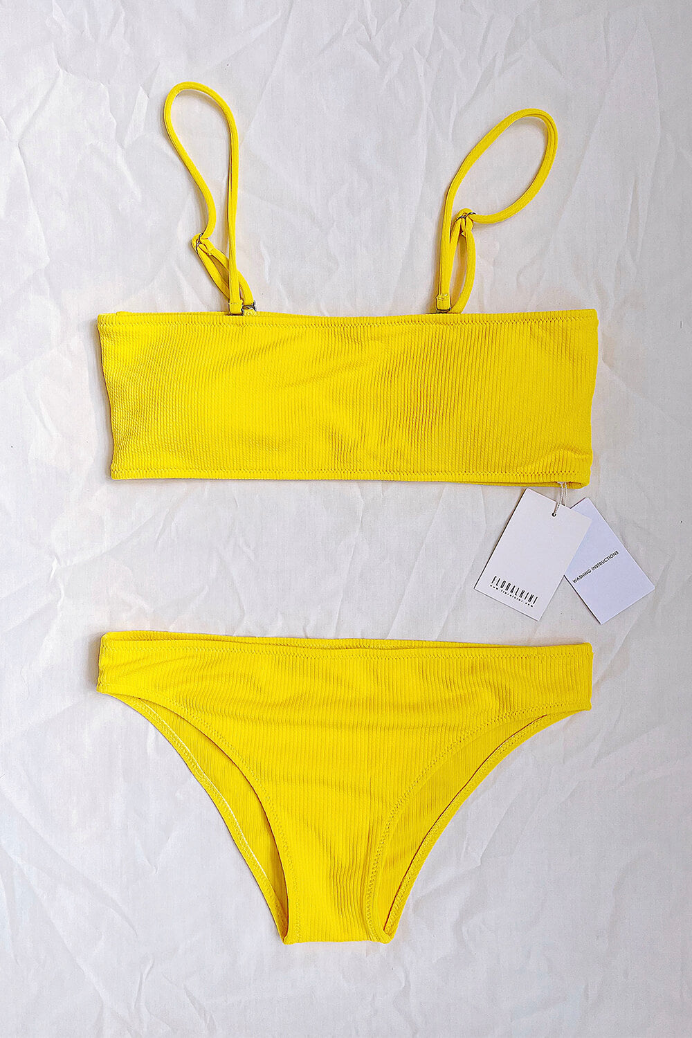 Yellow Ribbed Bikini Bottom – Kroyy